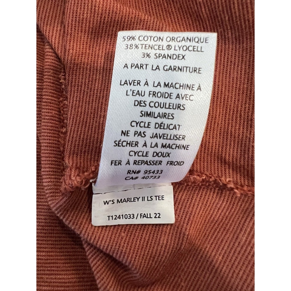 Toad&Co Marley II Tee Womens (L) COTTON TENCEL Rust V Neck -Long Sleeve -Granola - Picture 10 of 10